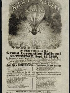 Great Britain 1845 Balloon Night Ascent Flyer