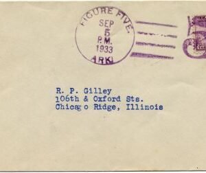 US Arkansas, Figure Five 727 Fancy Cancel Cover,  Solid  Numeral 5