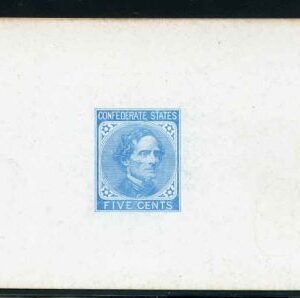 US 1862 Confederates & Possessions 5-ct light blue Die Proof Pristine & Fresh