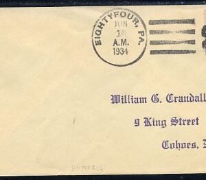 US Pennsylvania, Eightyfour 721  Fancy Cancel Cover, 84