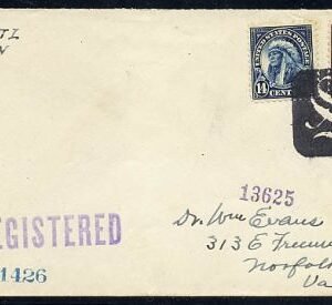 US Pennsylvania, Sharon 565, 635  Fancy Cancel Cover, Negative "S" in Rectangle