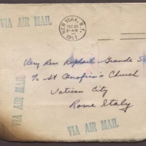 Vatican 1951 Rome Crash Cover with Envelope