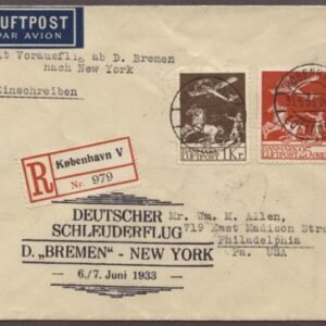 Denmark 1933 C3, C5 Registered Catapult