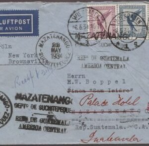 Germany 1934 Europa Catapult to Guatemala