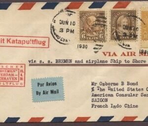 US 1930 Scott 556, 558, 562 Bremen Catapult Indochina