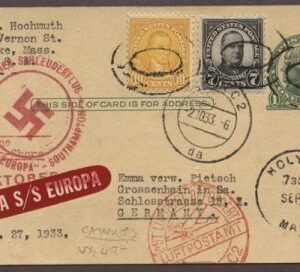 US 1933 "Europa" Catapult to Germany UX27, 639, 642