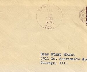 US Texas, Easterly 720 Fancy Cancel Cover, Easter Egg