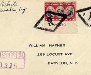 US New Jersey, Edgewater 566, 703 Fancy Cancel Cover, "R" in Diamond