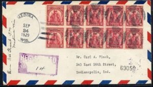 US Wisconsin, Medina 657 Fancy Cancel Cover, Negative "M" in Circle