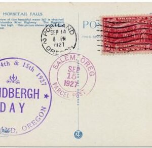 US 1927 Lindbergh Day PPC 644, Horsetail Falls, Waterfall