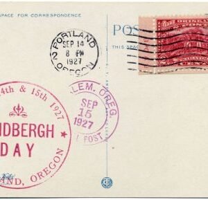 US 1927 Lindbergh Day PPC 644 PNS, Columbia River Hwy.