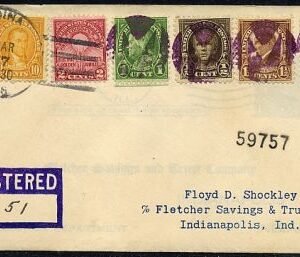 US Wisconsin, Medina 632, 633, 642, 653, 655 Fancy Cancel Cover, Negative "M" in Circle