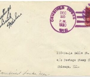 US Wisconsin, Combined Locks 319 Fancy Cancel Cover