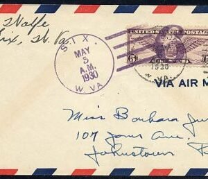 US West Virginia, Six C12 Fancy Cancel Cover