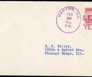 US Illinois, Henton 716 Fancy Cancel Cover, Leap Year