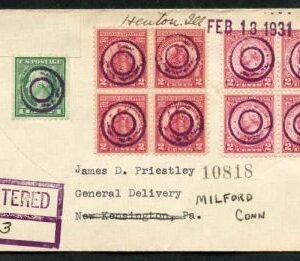 US Illinois, Henton 486, 680, 689 Fancy Cancel Cover , Circles