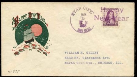 INV-08496itExt US West Virginia, Star City 724 Fancy Cancel Cover, New Year