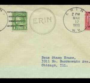 US New York, Erin 632, 717 Fancy Cancel Cover