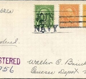 US Oklahoma, Maud 632, 638, 642 Fancy Cancel Cover, Navy