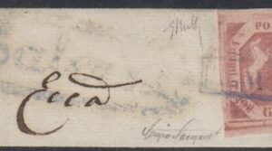 Naples 3c F - VF On Piece Variety, Deep Carmine-Lake - Triple Re-Entry