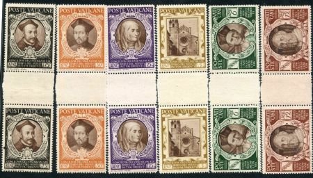 INV-08712itExt Vatican 110 - 121, E9 - E10 Error F - VF NH Complete set of gutter pairs - Scarce