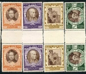 Vatican 110 - 121, E9 - E10 Error F - VF NH Complete set of gutter pairs - Scarce