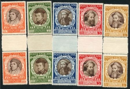 INV-08712x1_a85d86a7-edc0-4c5f-993f-7991f7350080 Vatican 110 - 121, E9 - E10 Error F - VF NH Complete set of gutter pairs - Scarce