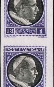 Vatican 72 - 76 Error Pairs VF Imperf Proofs, No Gum as Issued