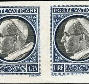 Vatican 72 - 76 Error Pairs VF Imperf Proofs, No Gum as Issued
