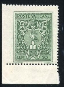 Vatican 93 Error F - VF NH Imperf at left