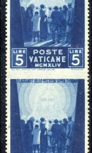 Vatican 101 Error F - VF NH Vertical Pair Imperf Between