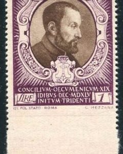 Vatican 114 Error F - VF NH Imperf bottom margin and bottom perf from top pane