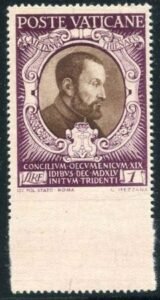 Vatican 114 Error F - VF NH Imperf bottom margin and bottom perf from top pane