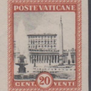 Vatican 22 Error VF Imperf Pane ungummed single