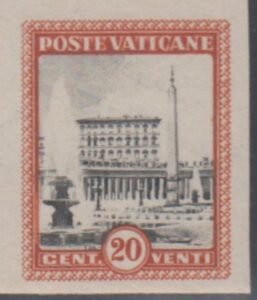 Vatican 22 Error VF Imperf Pane ungummed single