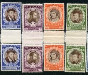 Vatican 110 - 121 F - VF NH Error gutter strips of 8