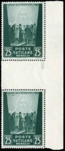 Vatican 84 - 86 F - VF NH Gutter strips of 8