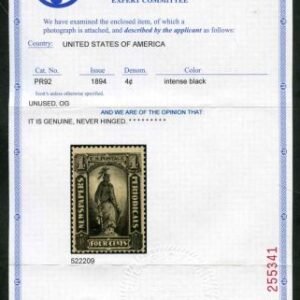 US PR92 Newspapers F + NH Very Fresh! PFC cv 1,400.00
