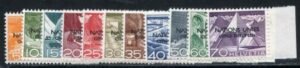 Switzerland Officials 7O1 - 7O11 var VF LH Variety 3 Broken "A" in Nations