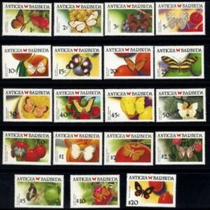 Antigua 1145 - 1162 NH Butterfly set of 19
