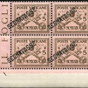 Vatican J1 XF NH Strong Shifted Ovpt to left LL Corner Block