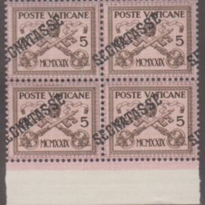 Vatican J1 XF NH Strongly Shifted Ovpt to Left Block