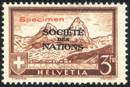 Switzerland Officials 2O56 F - VF Specimen Overprint - No Gum