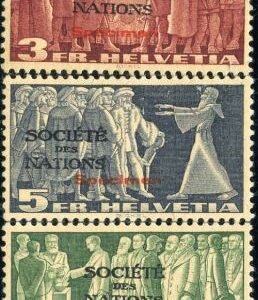 Switzerland Officials 2O65 - 2O67 F - VF LH Specimen Overprint