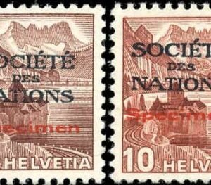 Switzerland Officials 2O68 and 2O68A VF NH Specimen Overprint No Gum