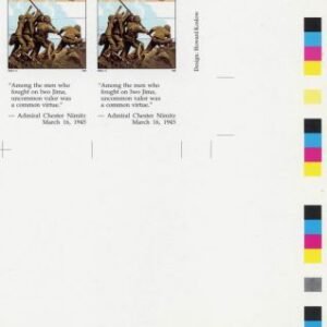 Marshall Is. 506 Imperf Pair with Bottom Tabs, Iwo Jima,  WWll