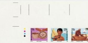 Marshall Is. 425 - 428 Imperfs Strip, Handicrafts, Canoe, Fan