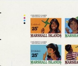Marshall Is. 366 - 369 Imperf Block of 4, Children's Games
