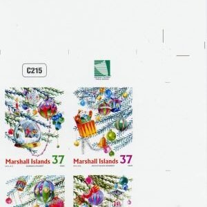 Marshall Is. 825 Imperf Block of 4, Christmas, Snowman, Toy Soldier