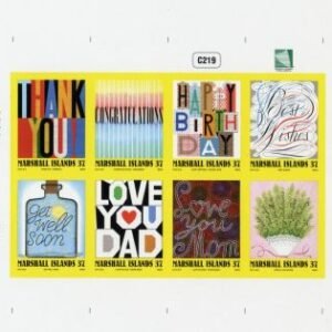 Marshall Is. 829 Imperf Block of 8, Candles, Heart